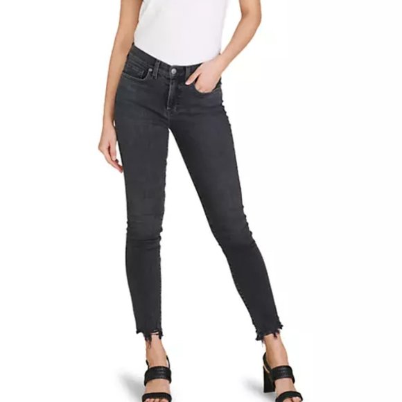 Veronica Beard Emma Mid-Rise Skinny Jeans WASHED ONYX size 28